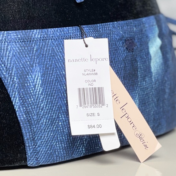 Nanette Lepore Swim. Deja-Blue Vixen Bikini 2 piece embroidered. Small. NWT - Picture 5 of 5